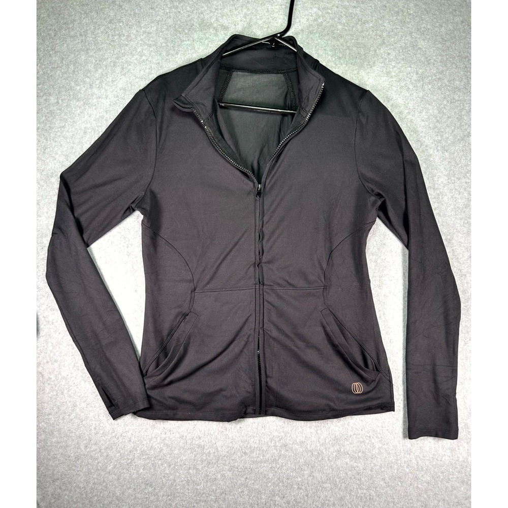 Balance Collection Jacket Womens M 8-10 Black Long Sleeve Mock Neck Full Zipper
